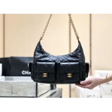 Chanel Cruise 2024/25 Maxi Hobo Bag AS5302 Size: 27*35*18cm 2025 new 