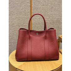 Hermes Garden party 30cm 54/Rouge Garance 36*26*17cm Leather：vache country From France 2025 new 