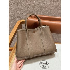Hermes Garden party 30cm ck18/Etoupe 30*21*13cm Leather：vache country From France 2025 new 