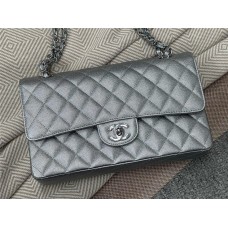 Chanel Classic Flap bag CF 25cm medium cf silver little- caviar leather silver  2025 new 