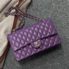 Chanel Classic Flap bag CF 25cm medium cf purple lamskin lghw  2025 new 