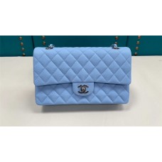 Chanel Classic Flap bag CF 25cm cf light blue small caviar shw  2025 new 