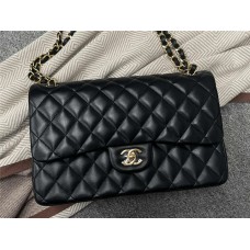 Chanel Classic Flap bag CF  jumbo 30cm cf black lambskin gold  2025 new 