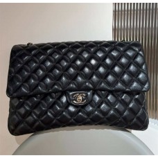 Chanel Classic Flap bag CF  Classic CF XXL 38cm Black Caviar Light Gold for     27X41x11cm  2025 new 