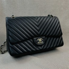 Chanel Classic Flap bag CF 30cm jumbo black small caviar chevron lghw  2025 new 