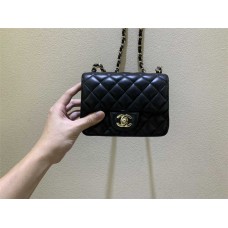 Chanel Classic Flap bag CF 17cm cf black lamskin lghw  2025 new 