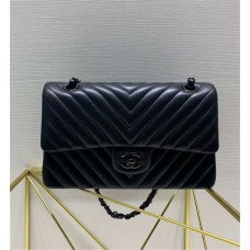 Chanel Classic Flap bag CF  25cm cf medium black chevron bhw  2025 new 