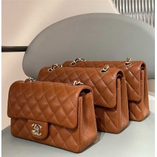 Chanel Classic Flap Bag CF in Latest Caramel Color with Light Gold Hardware, 25cm 2025 new 