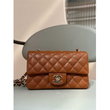 Chanel Classic Flap bag CF 20cm mini new camel small caviar lghw  2025 new 