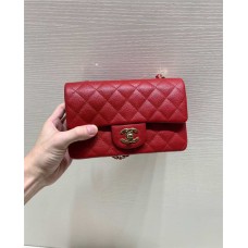 Chanel Classic Flap bag CF 20cm mini cf red small caviar lghw  2025 new 