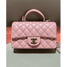 Chanel Classic Flap bag CF 20cm handle cf pink lamskin lghw  2025 new 