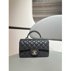 Chanel Classic Flap bag CF 20cm mini cf dark grey lamskin lghw  2025 new 