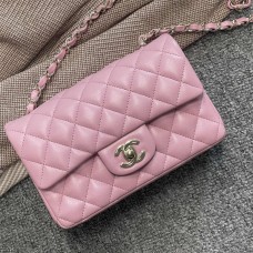 Chanel Classic Flap bag CF  20cf mini pink lamskin lghw  Barbie Pink Lambskin with Light Gold Hardware, 20cm Classic Flap 2025 new 