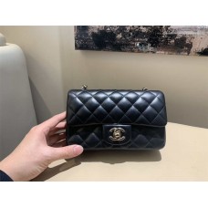 Chanel Classic Flap bag CF 20cm mini cf black lamskin lghw  Original Water-Dyed Lambskin, 20cm Black with Light Gold Hardware 2025 new 