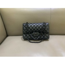 Chanel Classic Flap bag CF  25cm cf medium black lamskin bhw 177 king Water-Dyed Lambskin, Black 2025 new 
