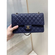 Chanel Classic Flap bag CF 25cm medium navy small caviar leather lghw   2025 new 