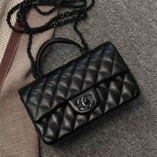 Chanel Classic Flap bag CF 20cm handle mini all black  2025 new 