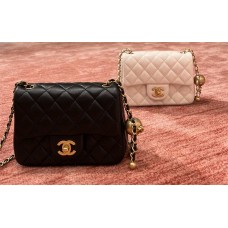 Chanel Classic Flap bag CF Gold Bead Square Chunky and Mini, Classic Black and White 2025 new 