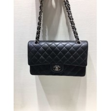 Chanel Classic Flap bag CF Original Grain Caviar Leather, 25.5cm Black with Silver Hardware 2025 new 