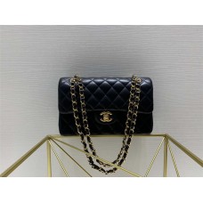 Chanel Classic Flap bag CF 23cm Original Water-Dyed Lambskin, Black with Silver Hardware 2025 new 