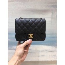 Chanel Classic Flap bag CF Original Grain Caviar Leather, Black with Light Gold Hardware 25 2025 new 