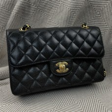 Chanel Classic Flap bag CF 1113 Black with Bead Detail and Gold Hardware 2025 new 
