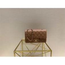 Chanel Classic Flap bag CF Mini 20cm Milk Tea with Light Gold Hardware 2025 new 