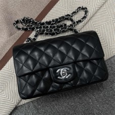 Chanel Classic Flap bag CF 20cm Classic Flap, Black Lambskin with Silver Hardware  2025 new 