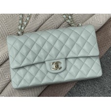 Chanel Classic Flap bag CF 25cm medium cf light blue little- caviar leather lghw  2025 new 