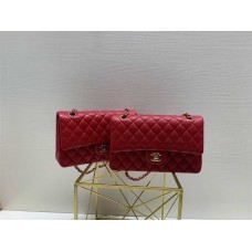 Chanel Classic Flap bag CF Original Leather, CF 25.5cm Original Grain Caviar Leather, Red with Silver Hardware 2025 new 