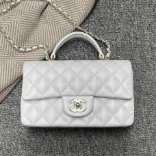 Chanel Classic Flap bag CF 2431 White Lambskin with Light Gold Hardware 2025 new 