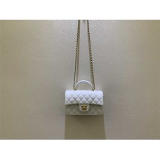 Chanel Classic Flap bag CF Mini Top Handle Bag, Original Sesame Grain Black 13x20x9cm 2025 new 