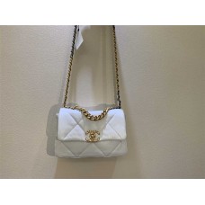 Chanel Classic Flap bag CF 19 Bag Small 26cm Original Lambskin, White with Gold Hardware 2025 new 