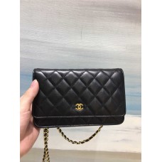 Chanel Classic Flap bag CF WOC Lambskin, Black with Gold Hardware 2025 new 