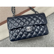 Chanel Classic Flap bag CF 1113A 23cm Classic Flap, Royal Blue Lambskin with Silver Hardware 2025 new 