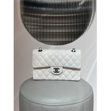 Chanel Classic Flap bag CF 23cm cf pearl white little caviar leather shw 2025 new 