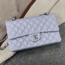 Chanel Classic Flap bag CF 1112A 25cm Classic Flap, Light Purple with Grain Caviar Leather and Silver Hardware 2025 new 