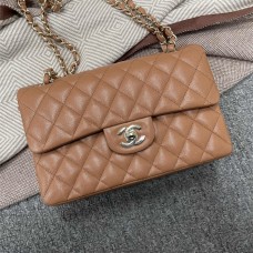 Chanel Classic Flap bag CF 1113A 23cm Classic Flap, Milk Tea with Small Bead Detail and Light Gold Hardware 2025 new 
