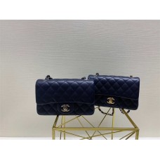 Chanel Classic Flap bag CF Original Leather, Mini 20cm New Color Blue with Light Gold and Silver Hardware 2025 new 