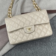 Chanel Classic Flap bag CF 1113A 23cm Classic Flap, Light Beige Apricot Lambskin with Gold Hardware 2025 new 