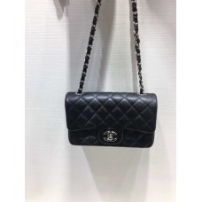 Chanel Classic Flap bag CF Original Caviar Leather, Mini 20cm Black with Silver Hardware 2025 new 