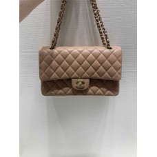 Chanel Classic Flap bag CF Original Grain Caviar Leather, CF 25.5cm Milk Tea with Light Gold Hardware 2025 new 