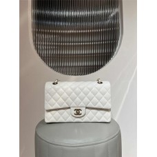 Chanel Classic Flap bag CF  23cm cf pearl white little caviar leather lghw 2025 new 
