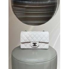 Chanel Classic Flap bag CF  20cm cf pearl white little caviar leather shw 2025 new 