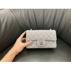 Chanel Classic Flap bag CF Original Water-Dyed Lambskin, Mini 20cm, Grey with Silver Hardware 2025 new 