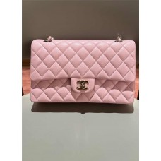 Chanel Classic Flap bag CF CF 25.5cm Medium, Latest Pink with Light Gold Hardware, Original Caviar Leather 2025 new 