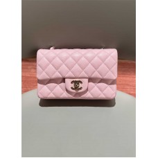Chanel Classic Flap bag CF CF Mini 20cm, Latest Pink with Light Gold Hardware, Original Caviar Leather 2025 new 