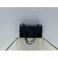 Chanel Classic Flap bag CF 25.5cm V-Quilted Water-Dyed Lambskin, Black 2025 new 