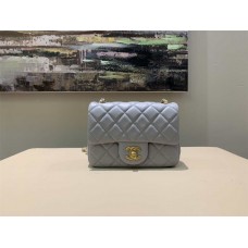 Chanel Classic Flap bag CF Gold Beads, Square Chunky in Grey 2025 new 