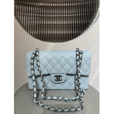 Chanel Classic Flap bag CF 23cm cf baby blue little caviar leather shw 2025 new 